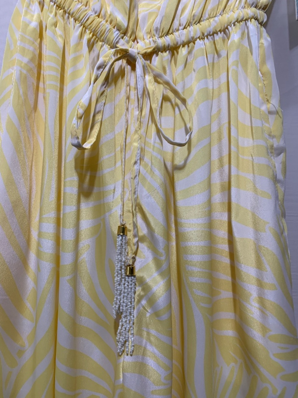 True Destinations Yellow Zebra Print Jumpsuit - Picture 3 of 9
